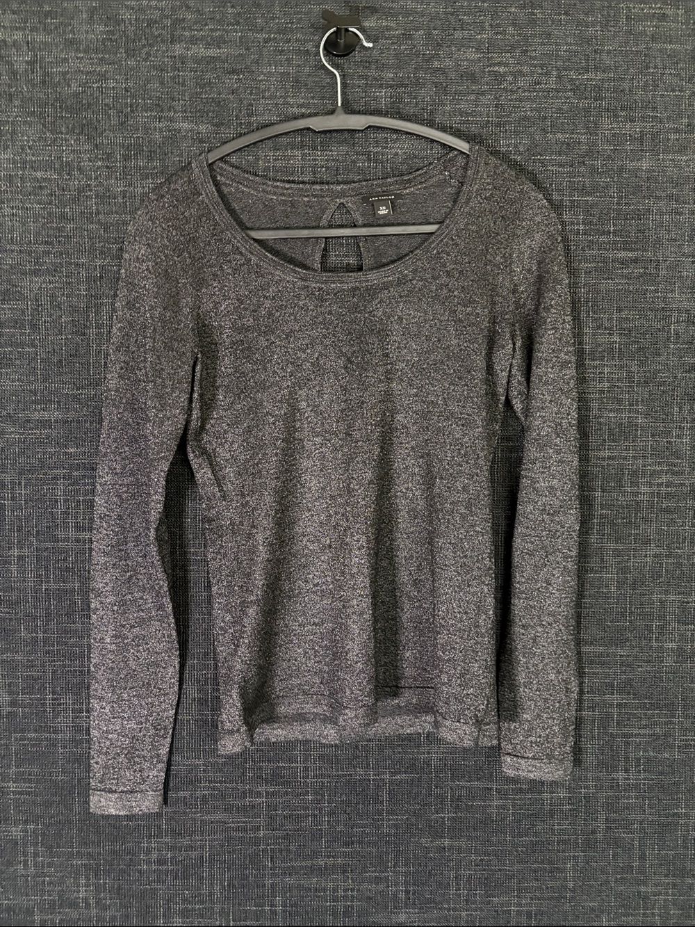 Ann Taylor Charcoal Knit Scoop Neck Top
